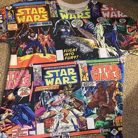 🎁2/$20 Star Wars Comic Covers T shirt SZ XL